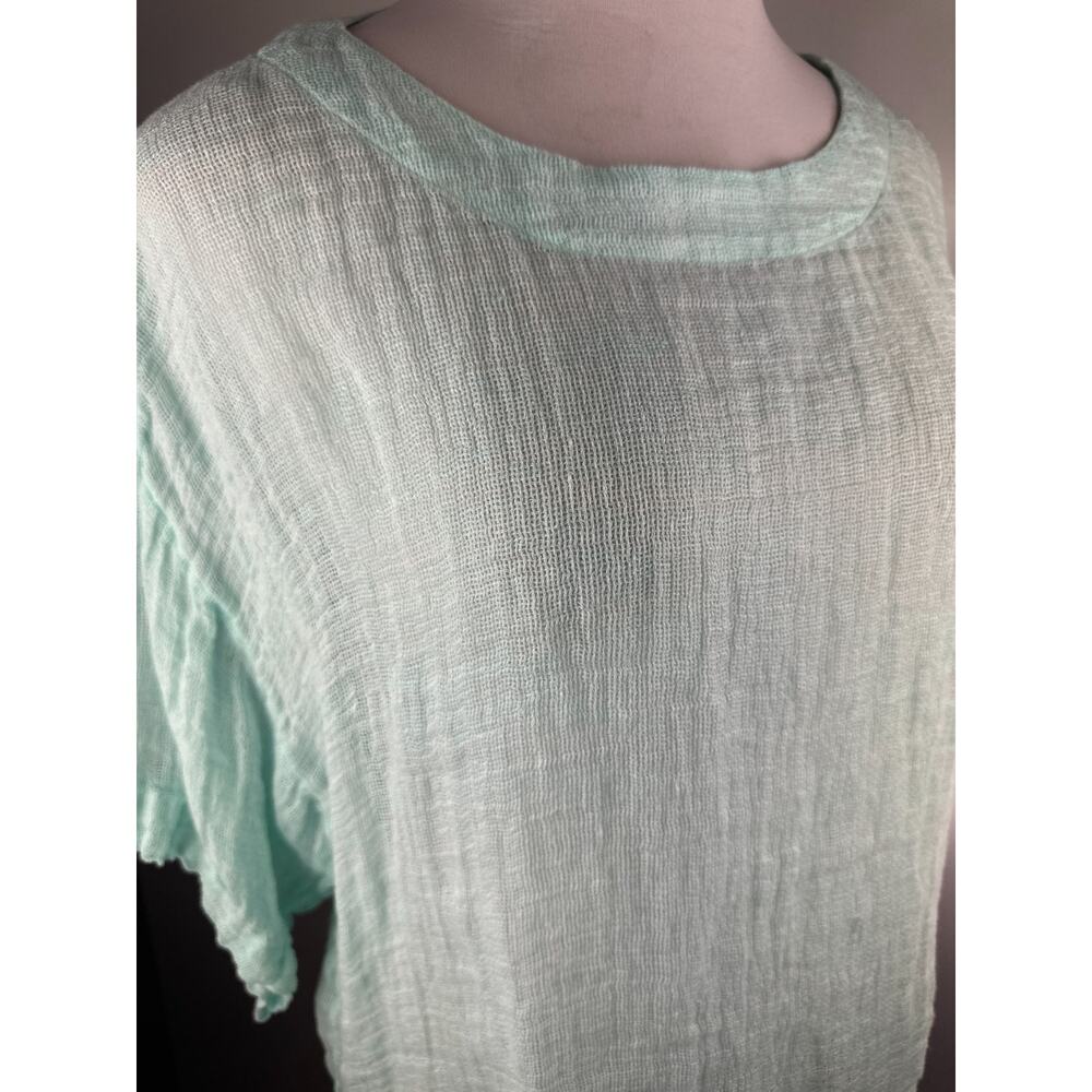 ✨2/$20 J. Jill Linen Mint Green Open Sheer Top Lagenlook Beachy Plus Size 1X - Picture 5 of 14